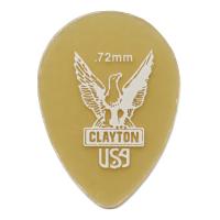 Clayton USA クレイトン UST72 Ultem Gold 0.72mm スモールティアドロップ ギターピック×12枚