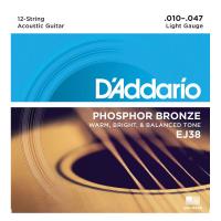 D'Addario EJ38/Light 12-String 12弦用アコースティックギター弦×3セット