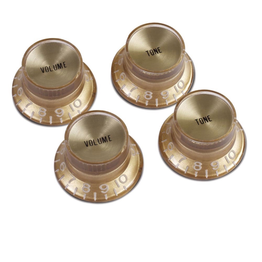 Gibson PRMK-030 Top Hat Style Knobs Gold W/ Gold Metal Insert ノブ