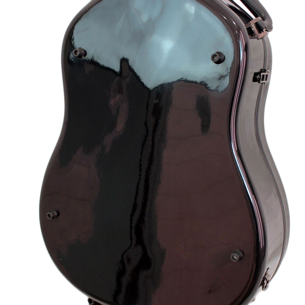 Grand Oply OM/OOO-style ブラック アコースティックギター用ケース ボディ部底面
