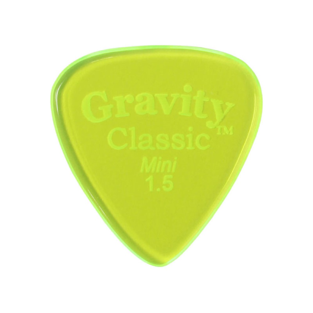 GRAVITY GUITAR PICKS Classic -Mini- GCLM15P 1.5mm Fluorescent Green ギターピック