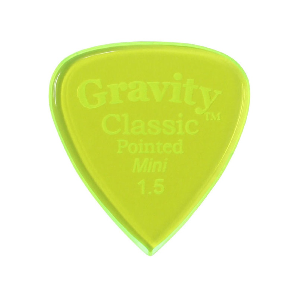 GRAVITY GUITAR PICKS Classic Pointed -Mini- GCPM15P 1.5mm Fluorescent Green ピック