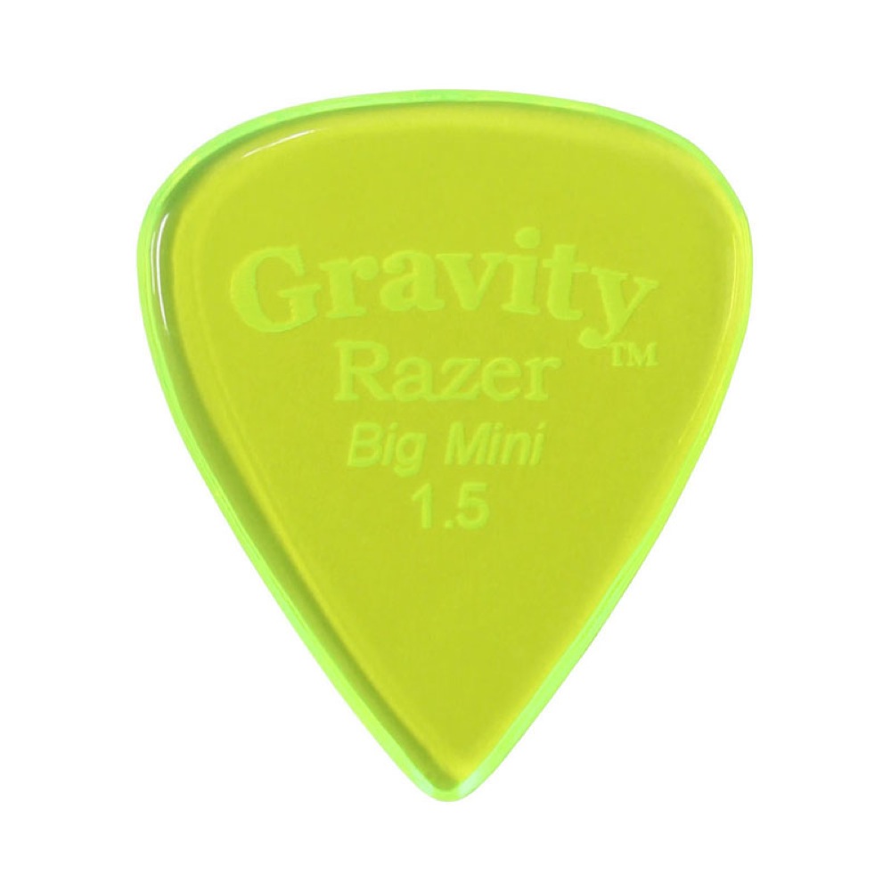 GRAVITY GUITAR PICKS Razer -Big Mini- GRAB15P 1.5mm Fluorescent Green ギターピック