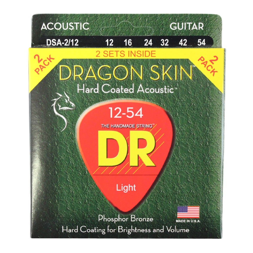 DR DRAGON SKIN DSA-2/12 MEDIUM 2PACK アコースティックギター弦 2セット入り