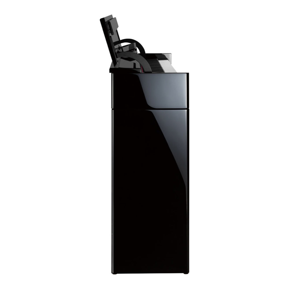 【組立設置無料サービス中】 Roland DP603-PES 電子ピアノ 専用高低自在椅子付き 黒塗鏡面艶出し塗装仕上げ Digital Piano 側面