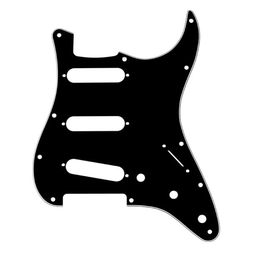 Fender 11-Hole Modern-Style Stratocaster S/S/S 3-PLY Pickguards Black ピックガード