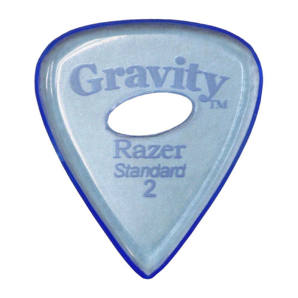 GRAVITY GUITAR PICKS Razer -Standard Elipse Grip Hole- GRAS2PE 2.0mm Blue ギターピック