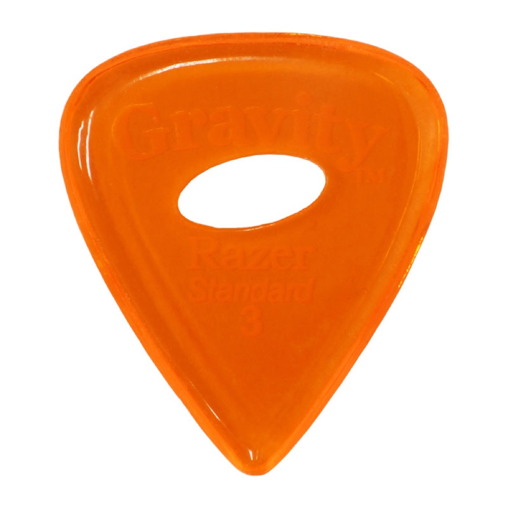 GRAVITY GUITAR PICKS Razer -Standard Elipse Grip Hole- GRAS3PE 3.0mm Orange ギターピック