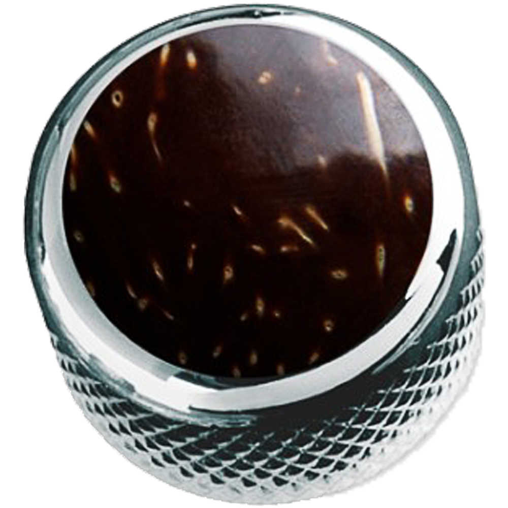 Q-parts DOME Hard Wood Coconut in Chrome KCD-0134 コントロールノブ