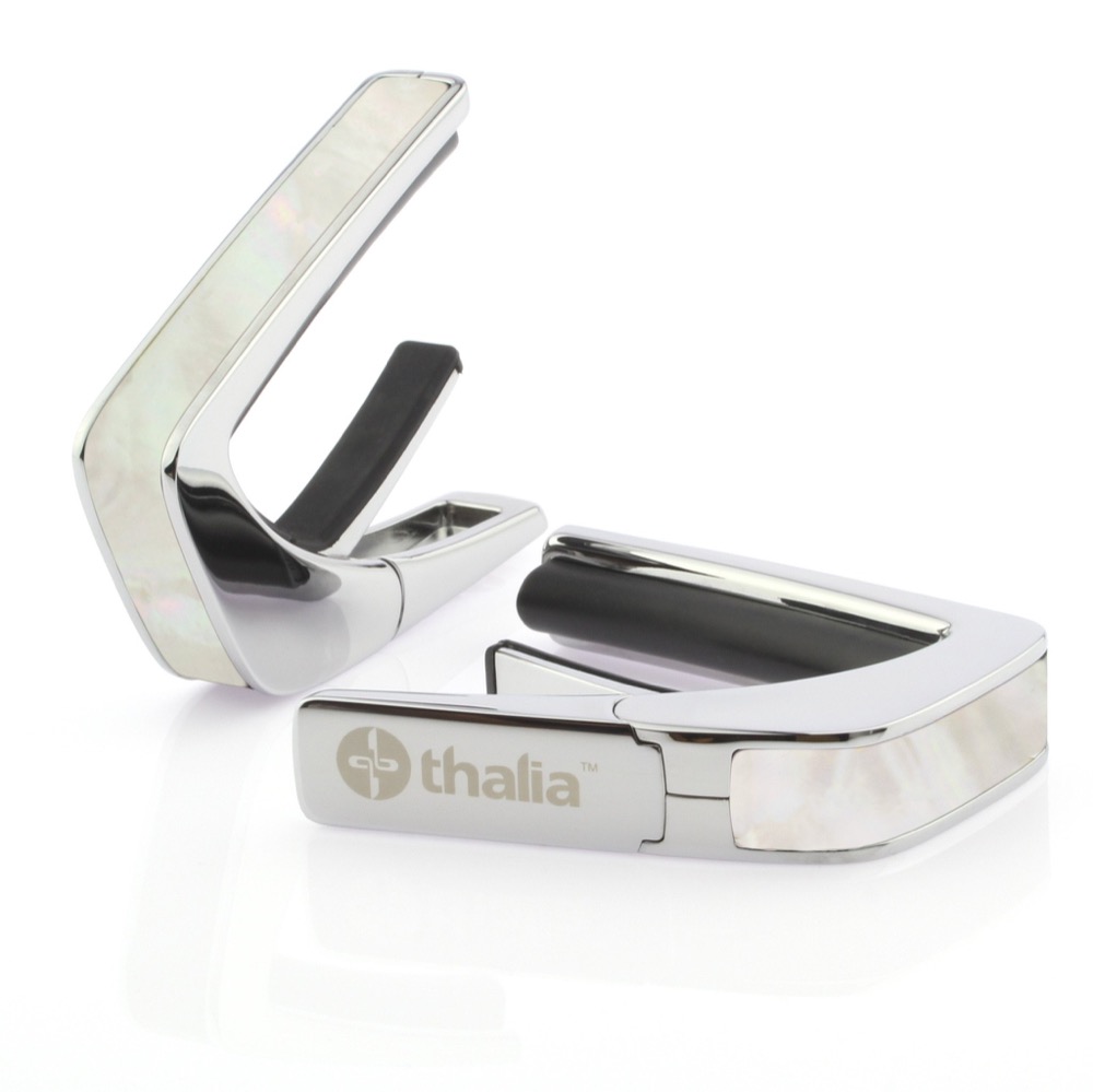 Thalia Capo 200 in Chrome Finish with White Mother of Pearl Inlay カポタスト