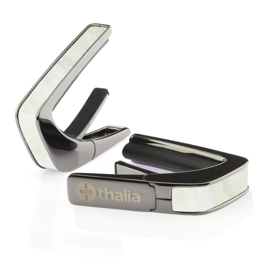 Thalia Capo 200 in Black Chrome Finish with White Mother of Pearl Inlay カポタスト