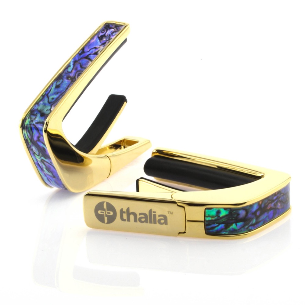 Thalia Capo 200 in 24k Gold Finish with Blue Abalone Inlay カポタスト
