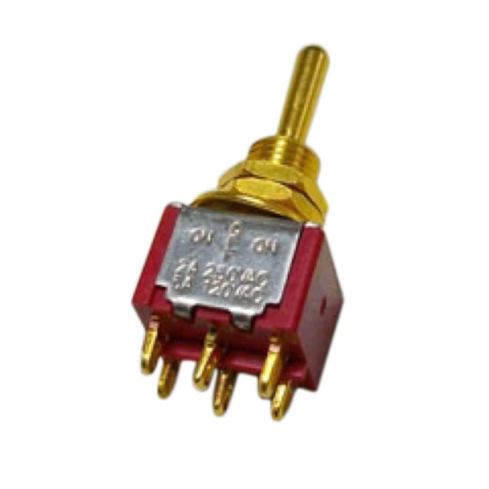 Montreux Mini Switch 6P ON-OFF-ON Gold No.1425 ギターパーツ