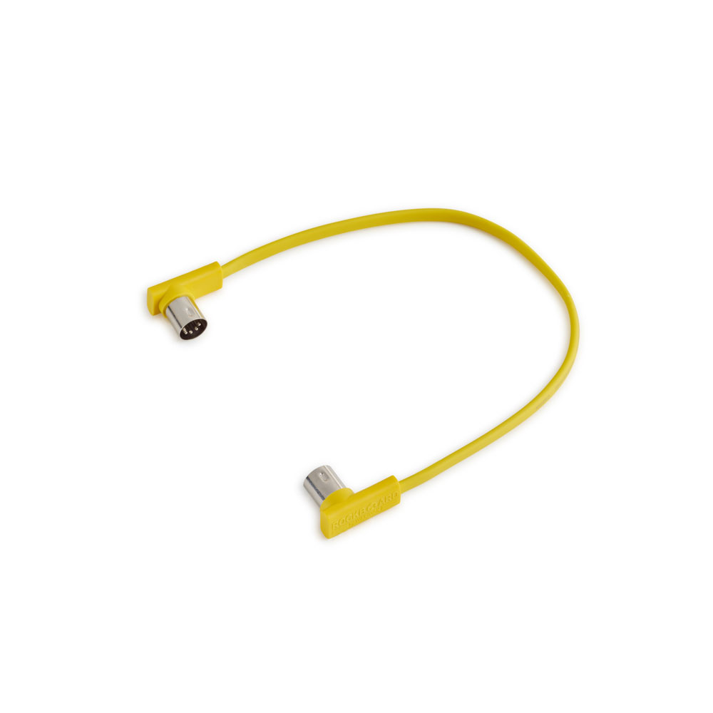 RockBoard Flat MIDI Cable Yellow 30cm L型フラット端子採用MIDIケーブル 30センチ