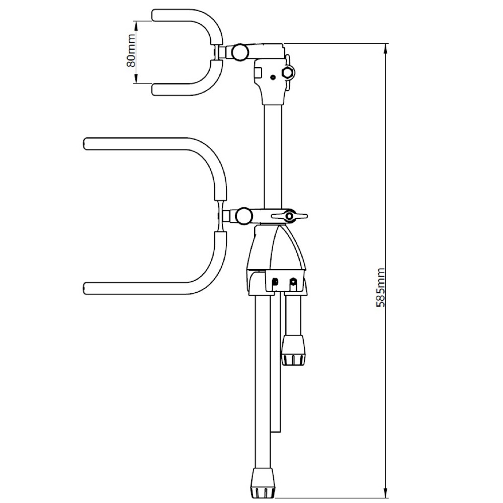 TAMA 839 Guitar Stand ギタースタンド 折りたたみ時寸法図