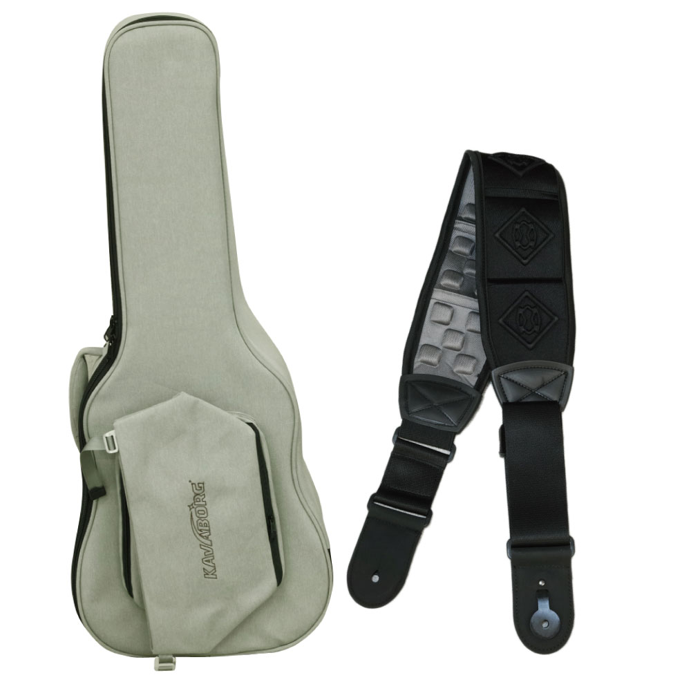 Kavaborg Fashion Guitar and Bass Bag for Acoustic Guitar + Functional Guitar Strap RDS-80 Black アコギ用ケース＆ストラップセット