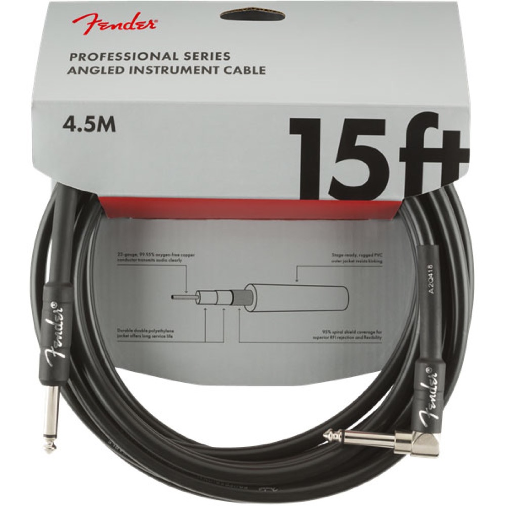 Fender Professional Series Instrument Cable SL 15’ Black ギターケーブル