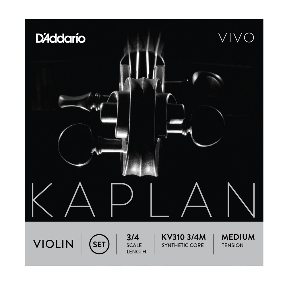 D’Addario KV310 3/4M Kaplan Vivo Violin String Set 3/4 Scale Medium Tension　バイオリン弦セット 3/4スケール