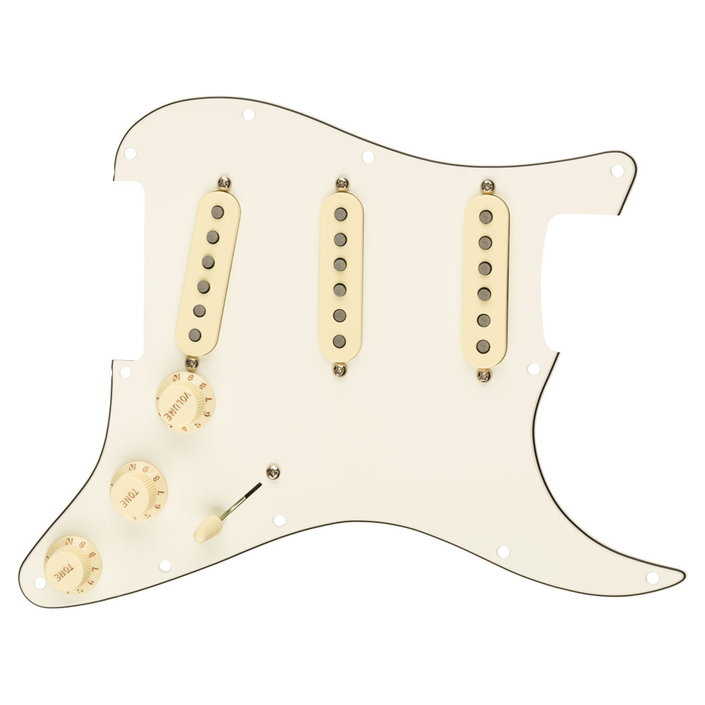 Fender Pre-Wired Strat Pickguard Tex-Mex SSS Parchment 配線済み ピックアップセット