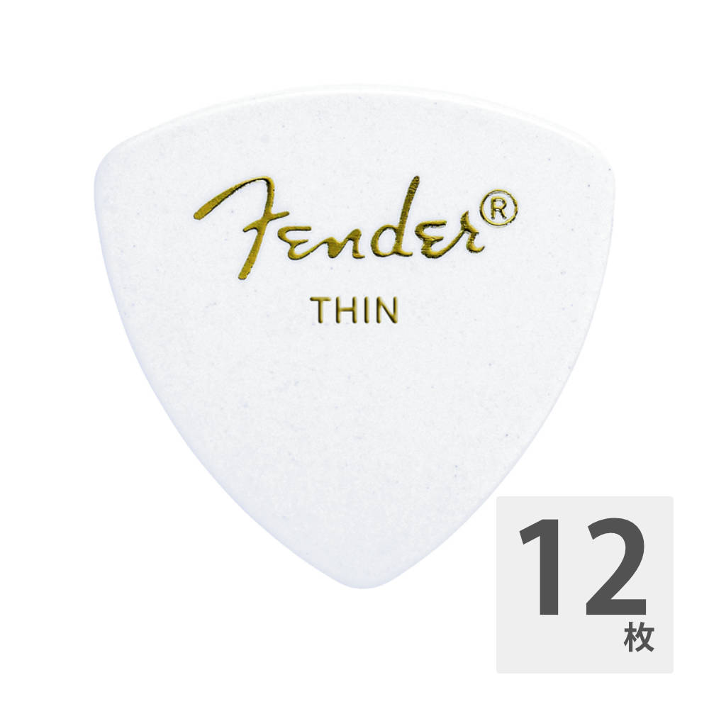 Fender 346 Shape White Thin ギターピック 12枚入り