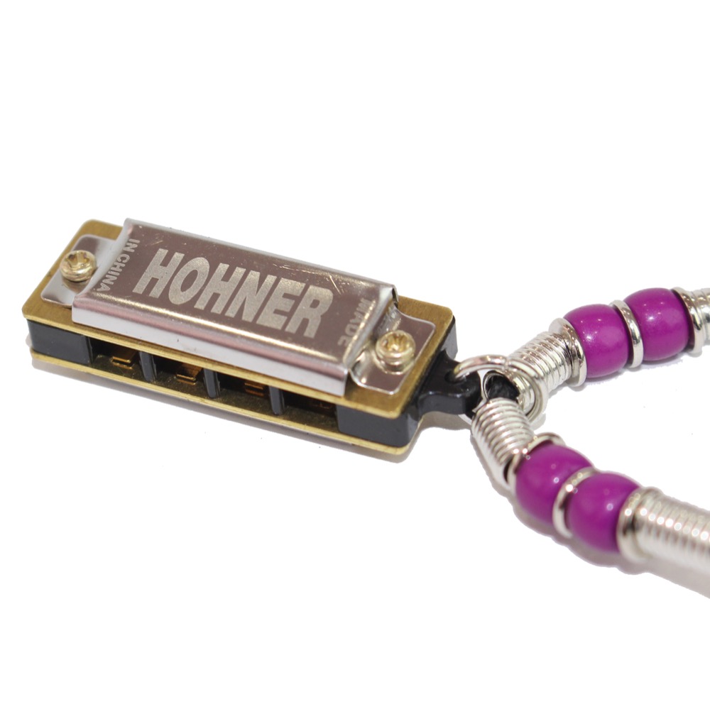 HOHNER Mini Harmonica Necklace Purple ミニハーモニカ ハーモニカアップ画像
