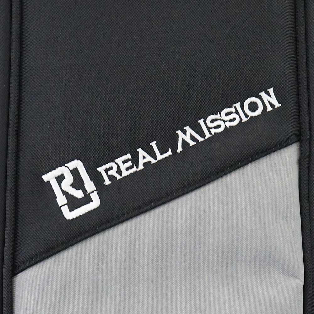 REAL MISSION Emily01-B BK/GRAY/WHITE エレキベースケース ロゴ刺繍