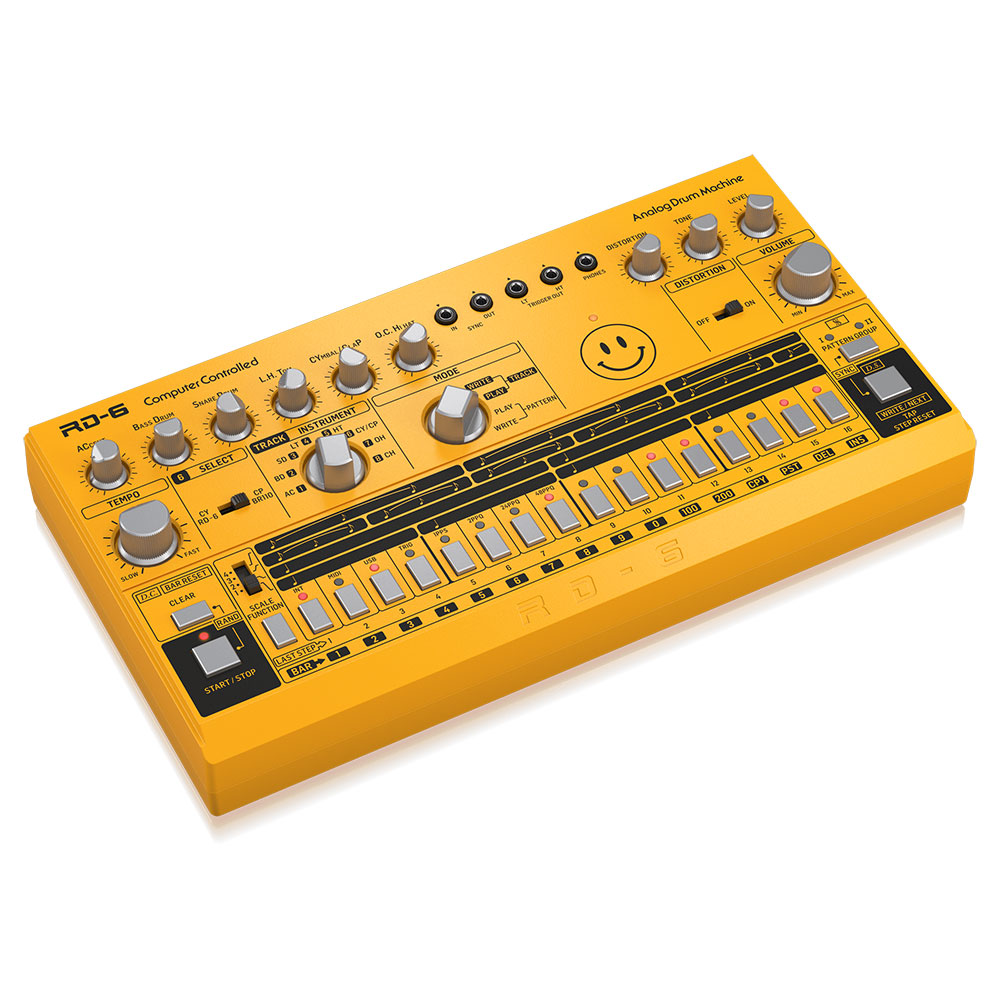 BEHRINGER RD-6-AM Rhythm Designer アナログリズムマシン ドラムマシン リズムデザイナー ベリンガー 斜めからのアングル画像