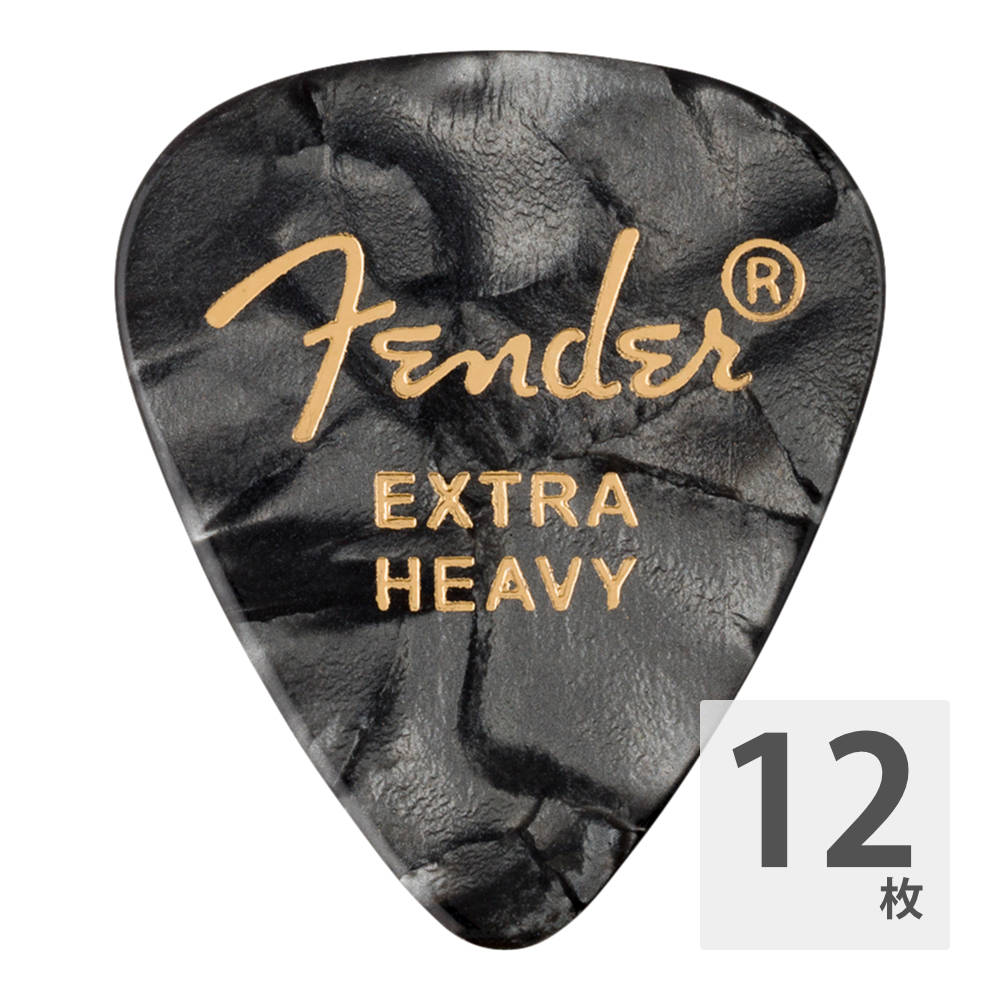 Fender 351 Shape Premium Picks Extra Heavy Black Moto ギターピック 12枚入り