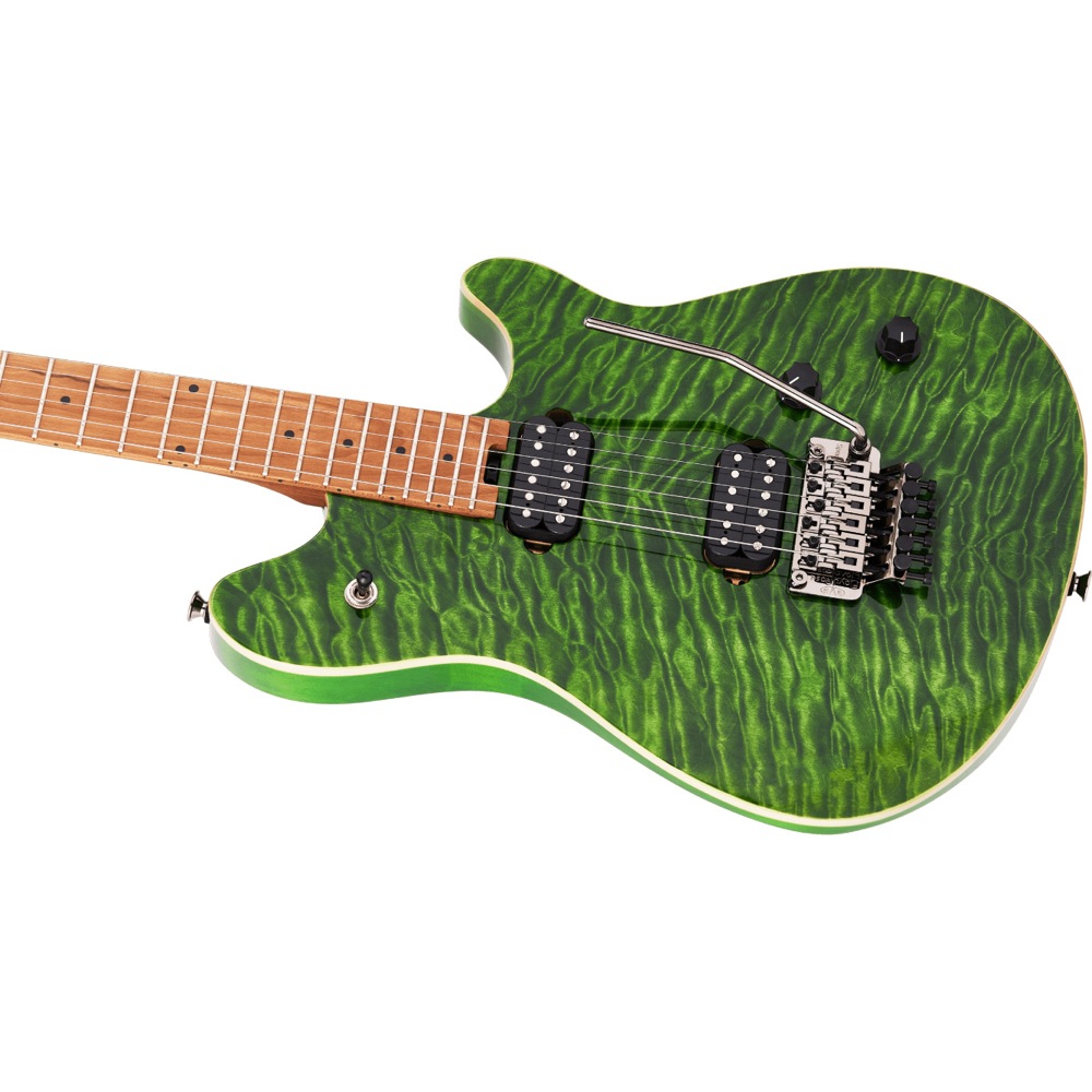 EVH Wolfgang Standard QM Baked Maple Fingerboard Transparent Green エレキギター ボディアップの画像