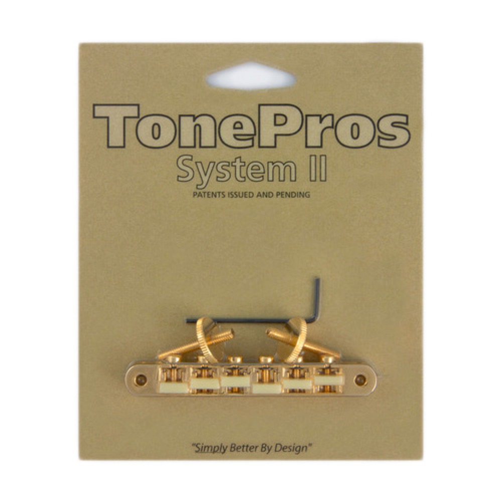 TonePros AVR2G-G Replacement ABR-1 Tuneomatic with G Formula saddles ゴールド ギター用ブリッジ
