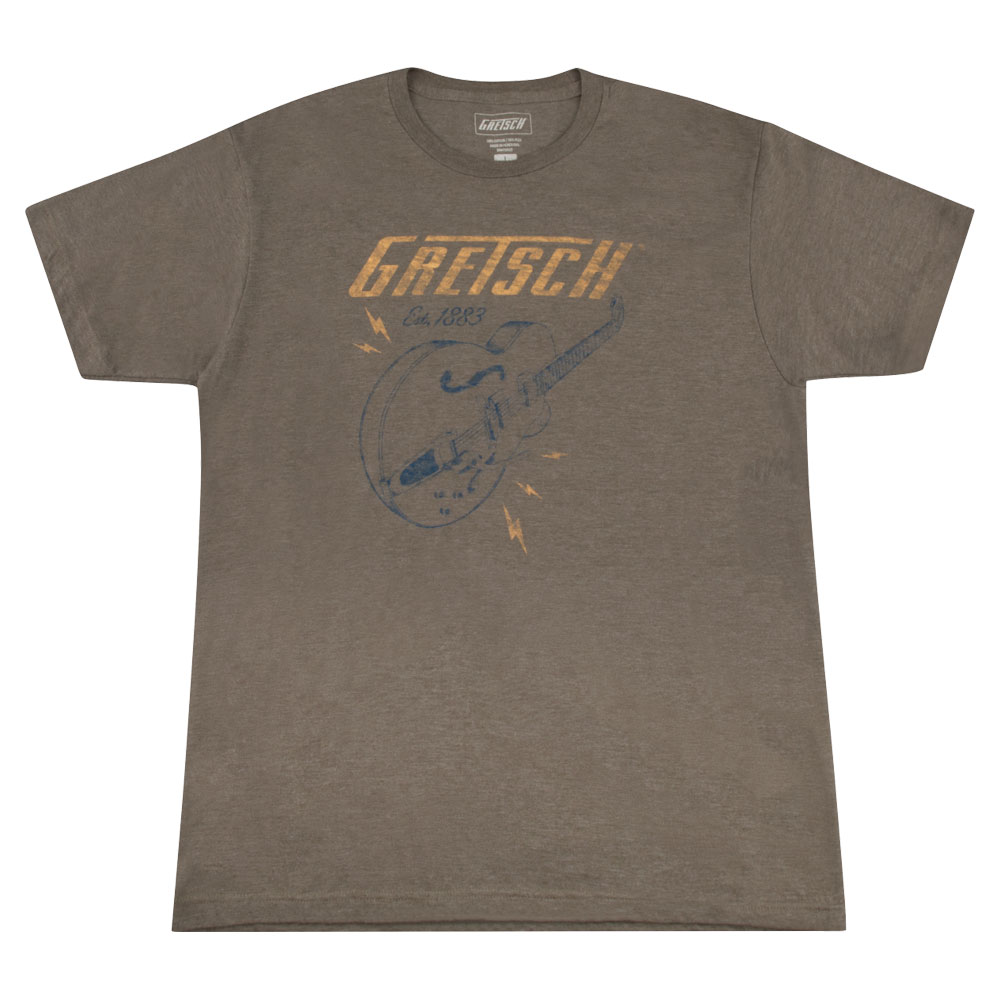 GRETSCH Lightning Bolt T-Shirt Brown Sサイズ 半袖 Tシャツ