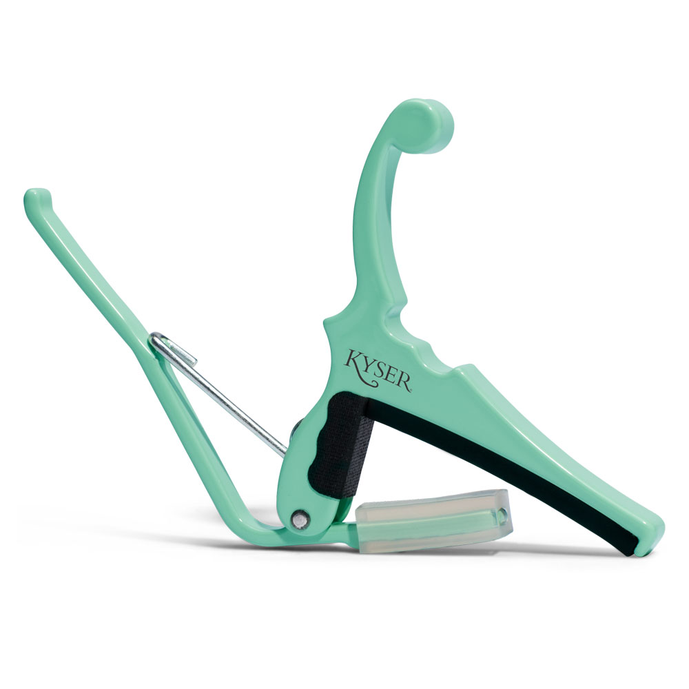 Kyser KGEFSGA Fender Classic Color Quick-Change Electric Capo Surf Green ギター用カポタスト 全体像