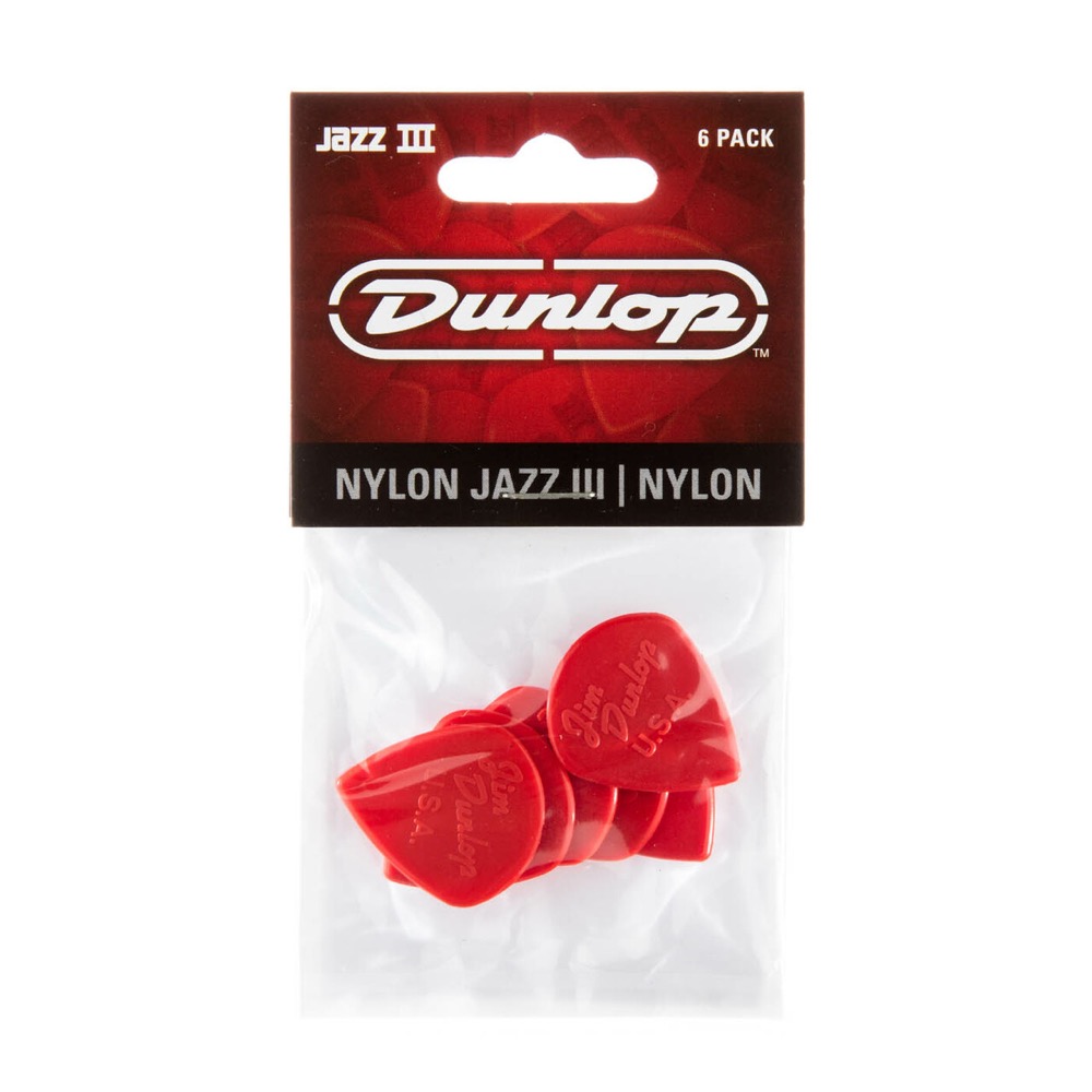 JIM DUNLOP Nylon Jazz III Nylon Pick RD 1.38mm ギターピック×6枚入り 6枚パック