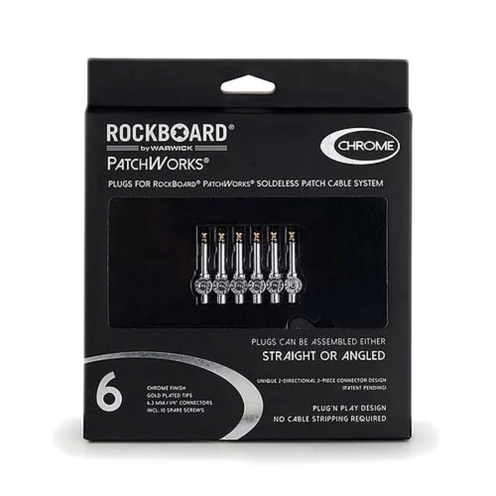 RockBoard RBO CAB PW PLUG 6 CR PatchWorks Solderless Plugs 6 pcs Chrome ソルダーレスプラグ