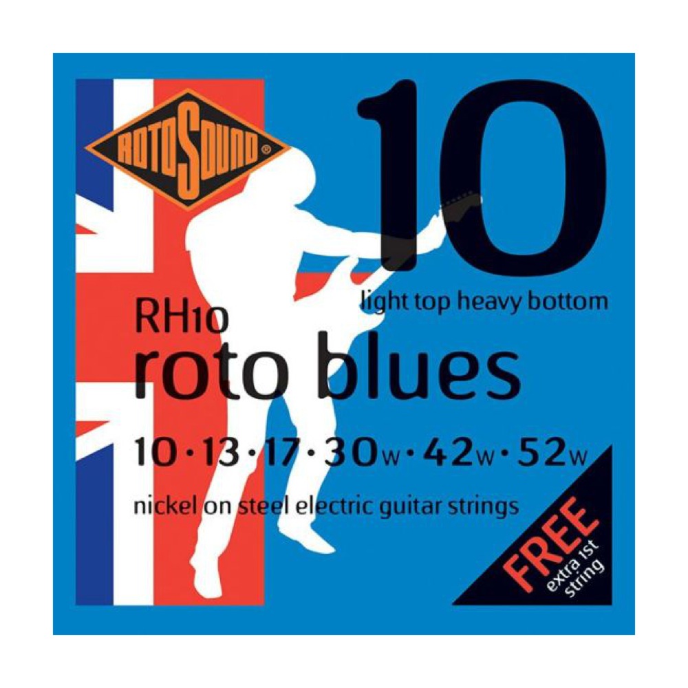 ROTOSOUND RH10 Roto Blues NICKEL LIGHT TOP HEAVY BOTTOM 10-52 エレキギター弦