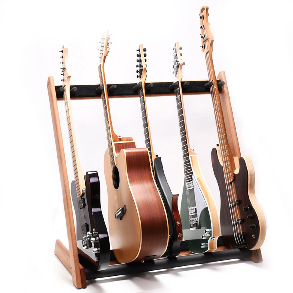 Ruach Music RM-GR2-M Customisable 5-Way Guitar Rack Mahogany ギタースタンド 使用例