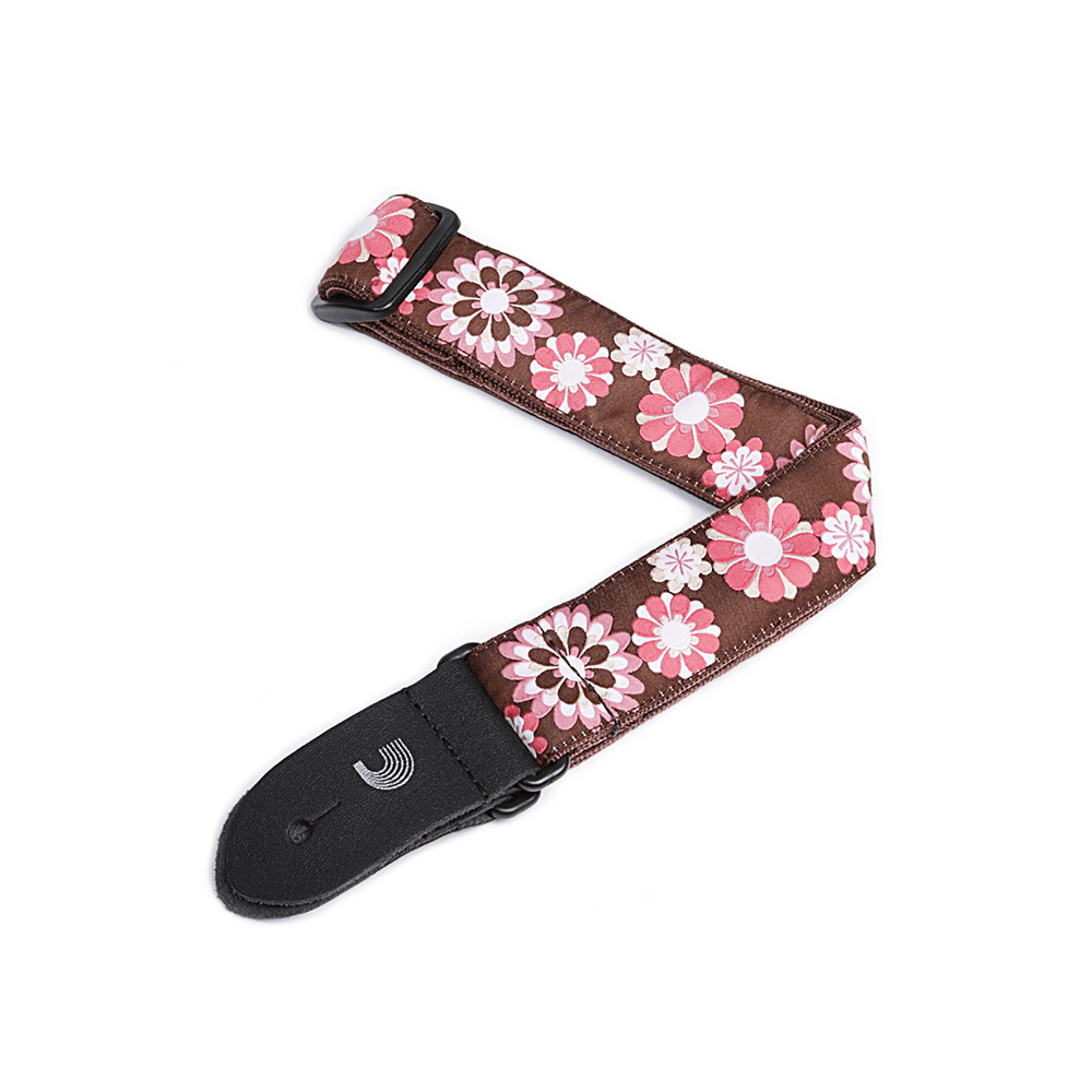 Planet Waves by D’Addario 15UKE02 Brown and Pink Flowers ウクレレストラップ