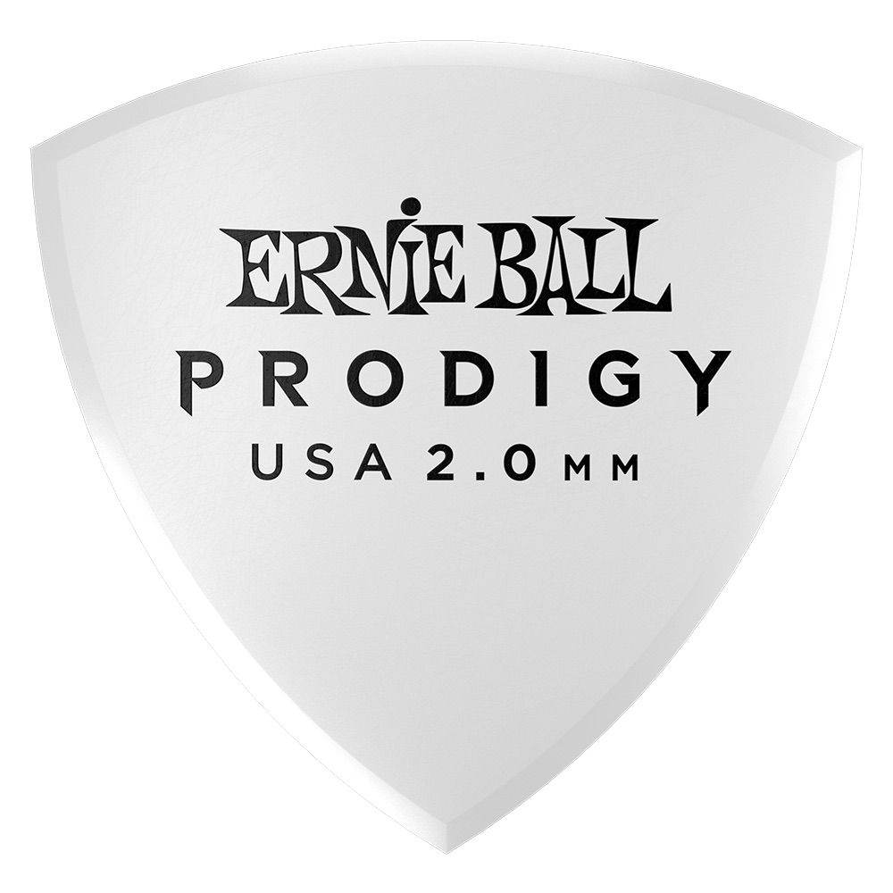 ERNIE BALL 9338 2.0mm White Large Shield Prodigy Picks 6-pack ギターピック