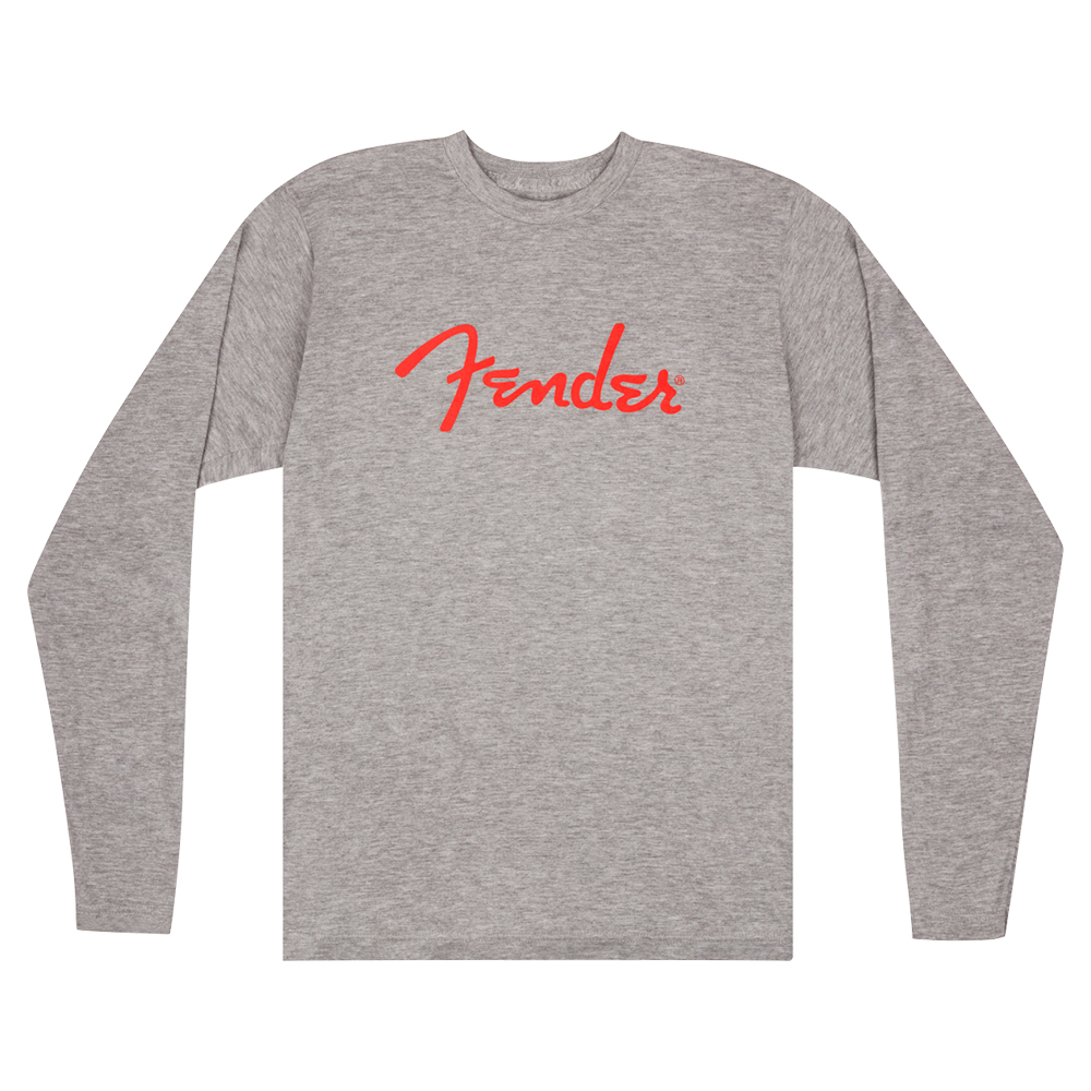Fender Spaghetti Logo L/S T-Shirt Heather Gray L Tシャツ 長袖