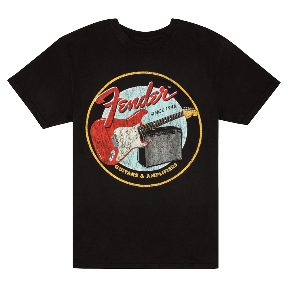 Fender 1946 Guitars & Amplifiers T-Shirt Vintage Black L Tシャツ 半袖