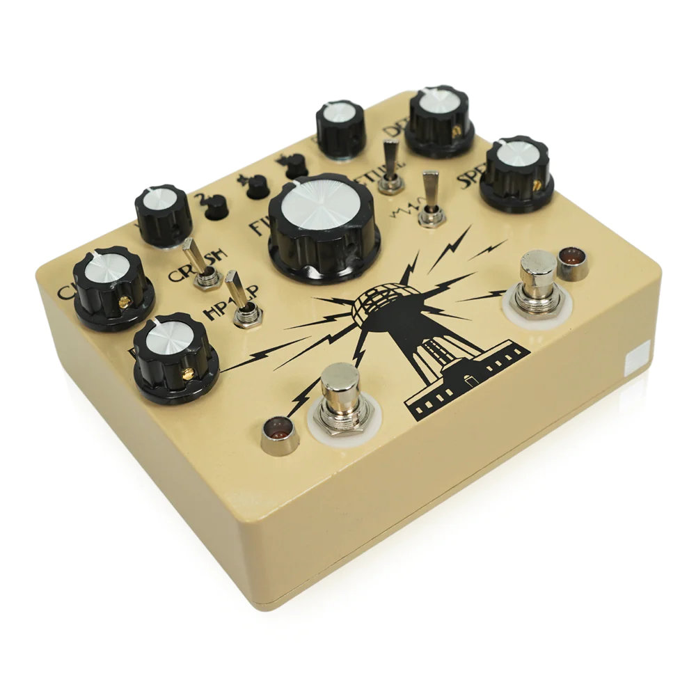 Hungry Robot Pedals The Wardenclyffe Deluxe ギターエフェクター 左フットスイッチ側のアングル
