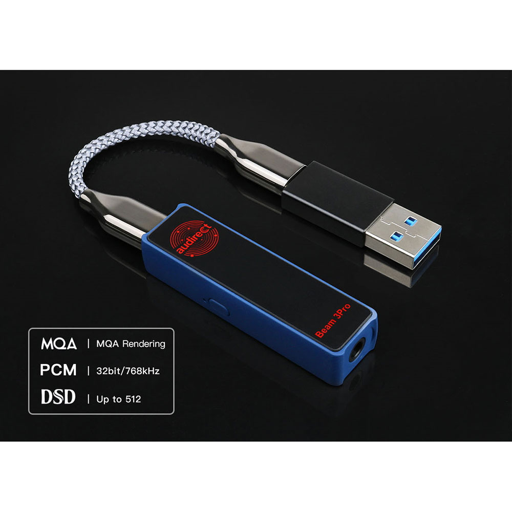 audirect Beam 3 PRO ポータブルUSB DAC ヘッドホンアンプ USB画像
