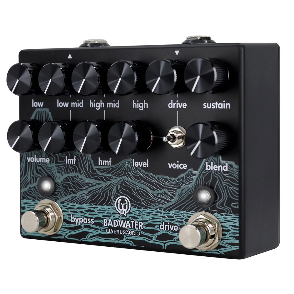 WALRUS AUDIO WAL-BADW Badwater Bass Pre-amp and D.I. ベースプリアンプ/DI ベース用エフェクター コントロール部画像