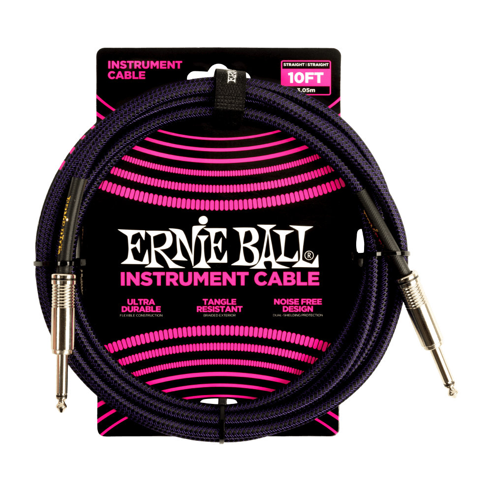 ERNIE BALL 6393 GT CABLE 10’ SS PRBK ギターケーブル