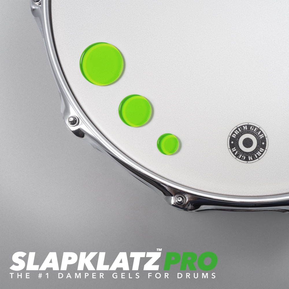SlapKlatz PRO Ver.2 GEL ALIEN Green ドラム用ミュートジェル 使用例画像