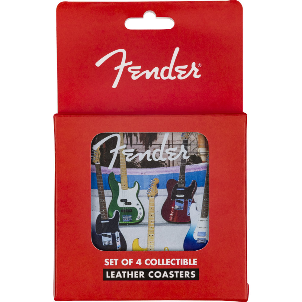 Fender Guitar Coaster Set 4-PACK Multi-Color Leather コースター パッケージ画像