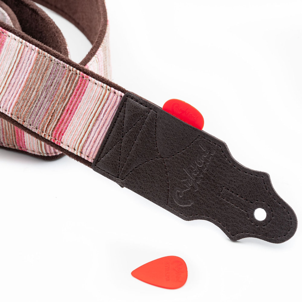 RightOn! STRAPS CARAVAN Red ギターストラップ フラップ部分アップ画像