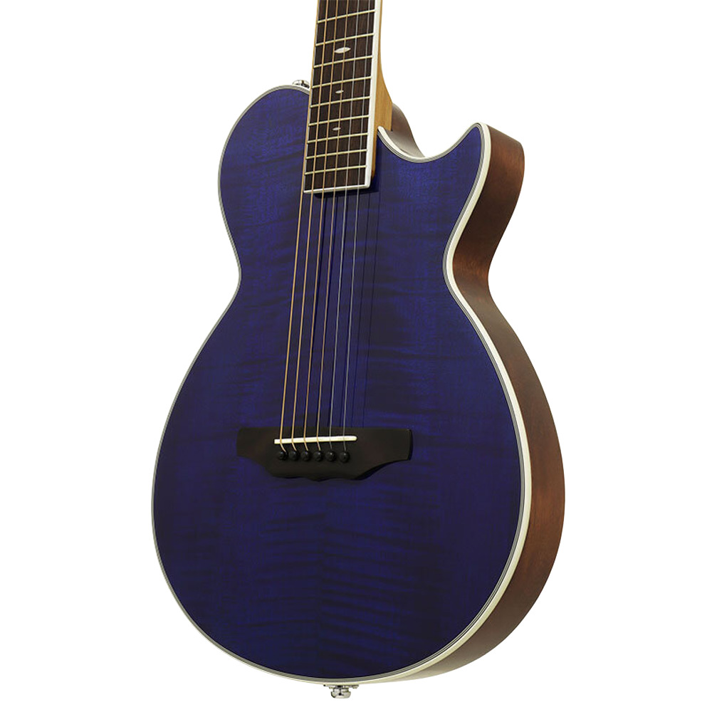 ARIA APE-100 SBL See-through Blue エレクトリックアコースティックギター See-through Blue エレクトリックアコースティックギター ボディアップ 画像