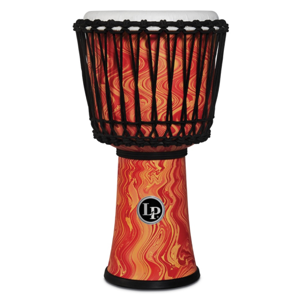 LP LP2010-OM 10-INCH ROPE TUNED CIRCLE DJEMBE WITH PERFECT-PITCH HEAD Orange Marble ジャンベ