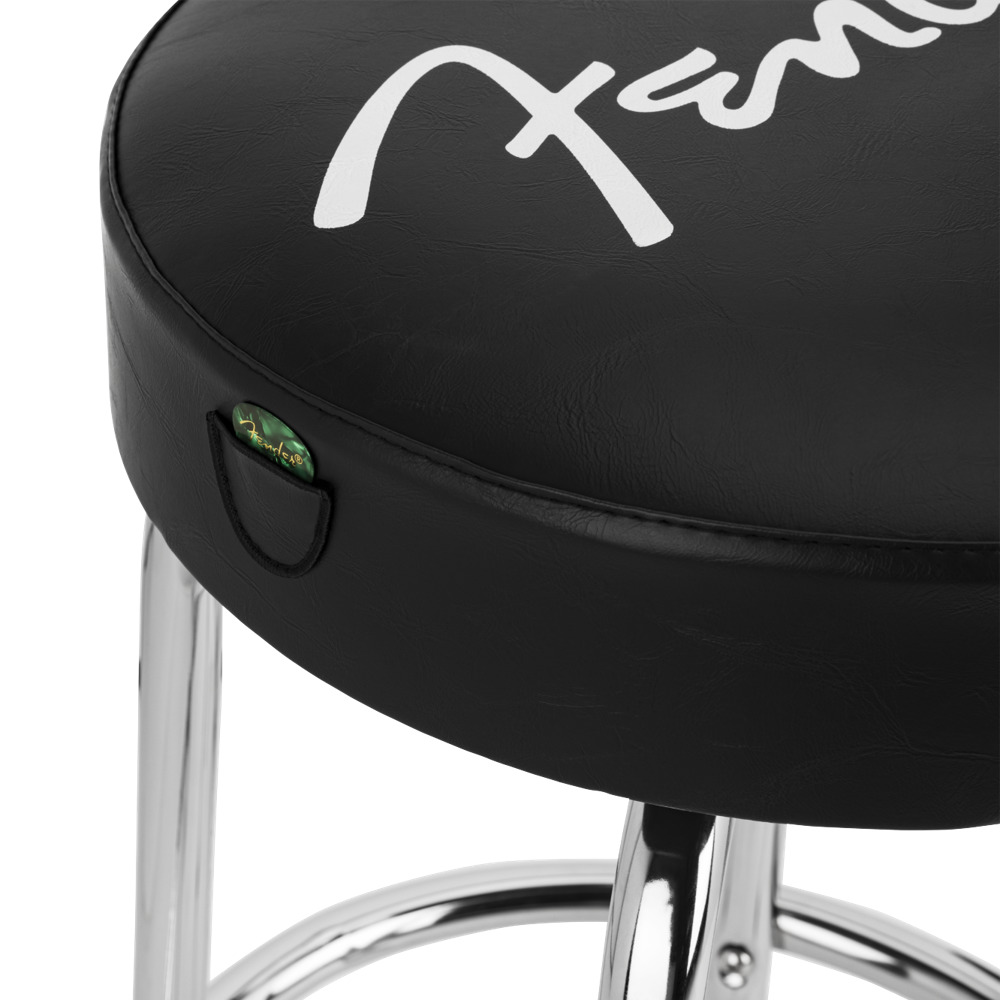 Fender フェンダー Spaghetti Logo Pick Pouch Barstool Black/Chrome 30' スツール バースツール 椅子 バースツール ピック入れ 画像